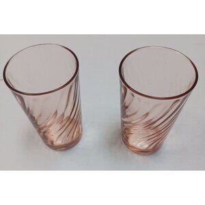 Glcoloc Rosaline Pink Tumbler Glass Vintage Set of 2